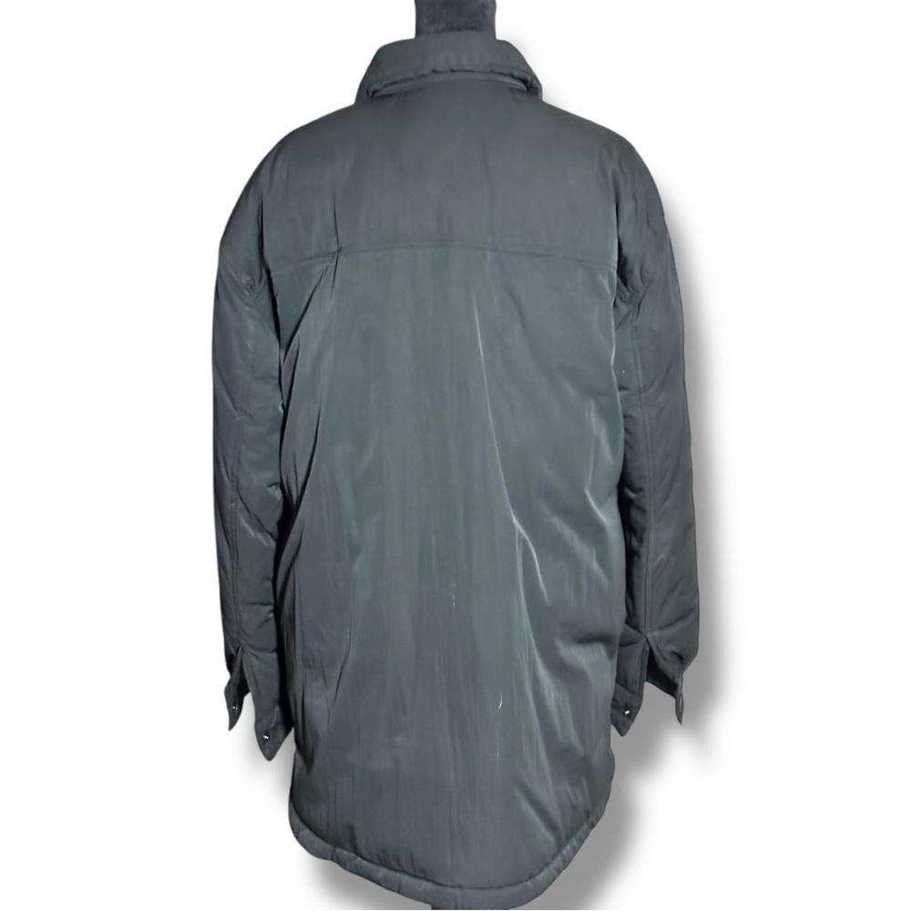 GAP Women's Charcoal Lightweight Button Down Hoodless Recycled Puffer Jacket - Picture 6 of 15